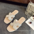 Women 2019 Slides H Shape Slipper Slip On Flat Rhinestone Sandal